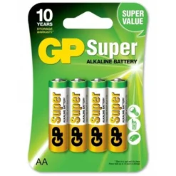 AA, GP Super Alkaline AA-batteri, 15A/LR6, 4-pack
