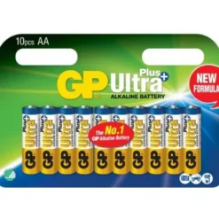 AA, GP Ultra Plus Alkaline AA-batteri, 15AUP/LR6, 10-pack
