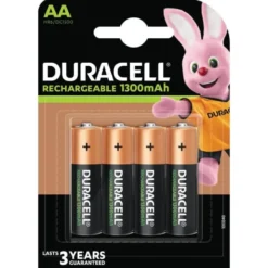 AA, Uppladdningsbara Duracell Batterier Plus 1300mAh. 4 st