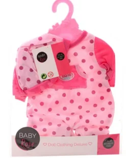 Baby Rose Dockkläder Prickig Body med mössa