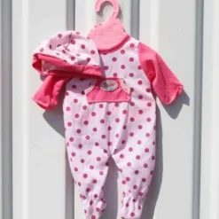 Baby Rose Dockkläder Prickig Body med mössa