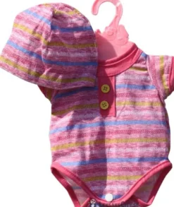 Baby Rose Dockkläder Randig Body med mössa