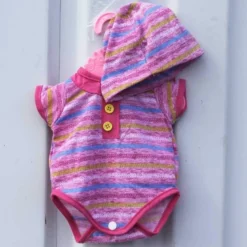 Baby Rose Dockkläder Randig Body med mössa