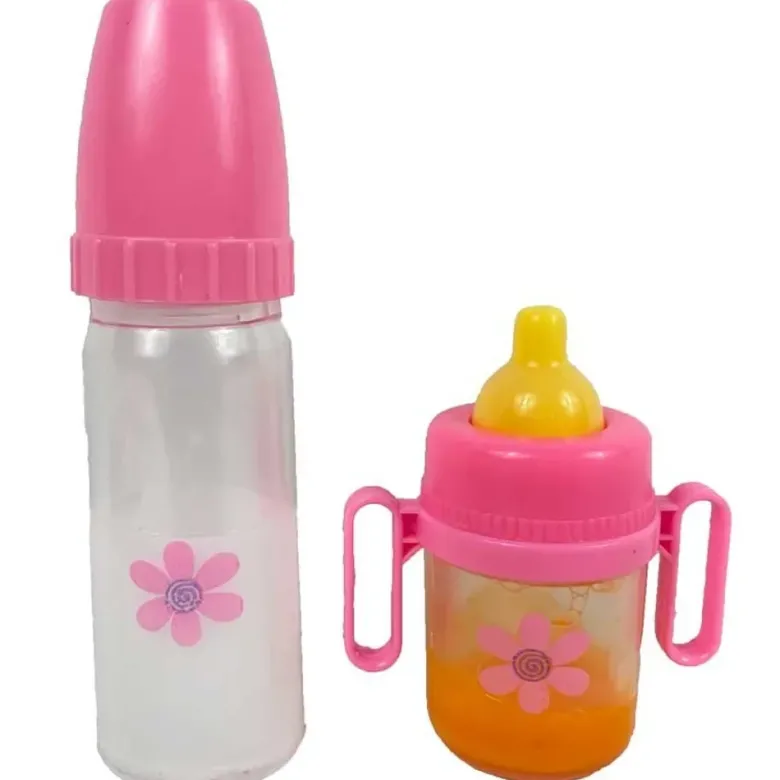 Baby Rose Juiceflaska och nappflaska med mjölk