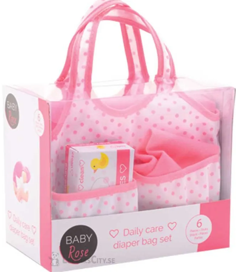 Baby Rose Skötväska med Tillbehör till Dockor