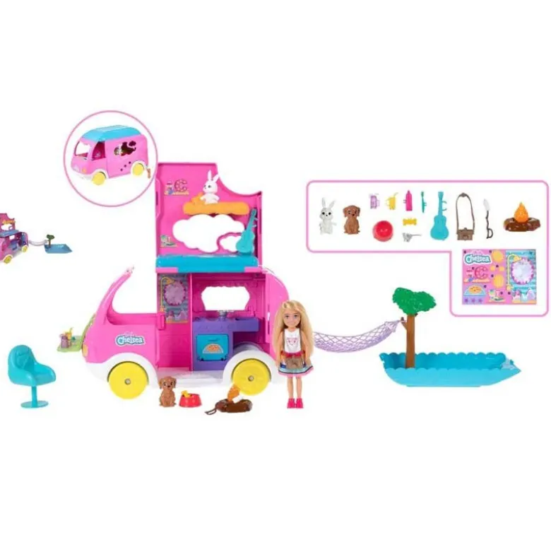 Barbie Chelsea Camper husbil med docka HNH90