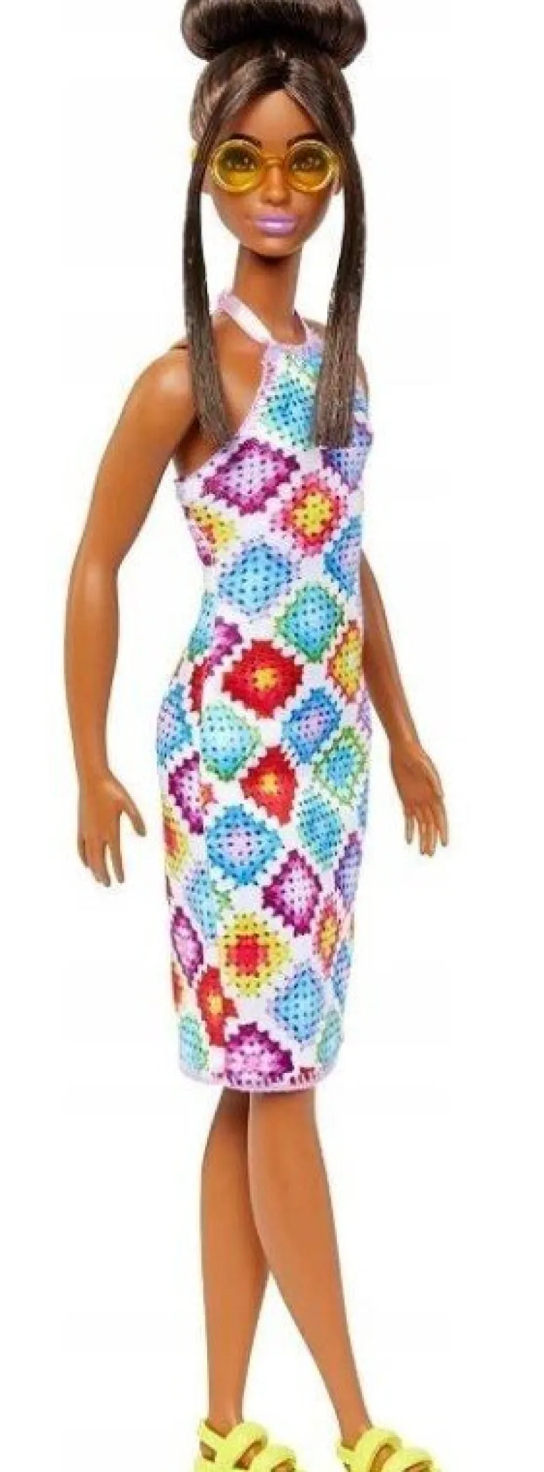 Barbiedocka Fashionistas ith Bun And Crochet Halter Dress Nr. 210 HJT07