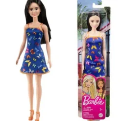 Barbie Entry Docka med en blå klänning med fjärilsmönster HBV06