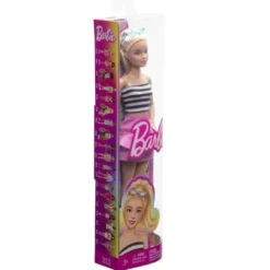 Barbie Fashionistas Blonde With Striped Top, Pink Skirt & Sunglasses, 65th Anniversary Nr 213 HRH11