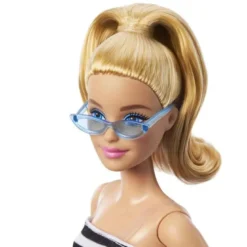 Barbie Fashionistas Blonde With Striped Top, Pink Skirt & Sunglasses, 65th Anniversary Nr 213 HRH11