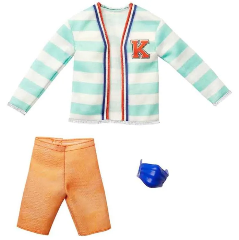 Barbie Fashionistas Ken kläder shorts, tröja och ansiktsmask HBV39