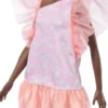 Barbie Fashionistas With Tall Body, Black Straight Hair & Peach Dress, 65th Anniversary Nr 216 HRH14