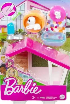 Barbie Hundkoja med hund och hundvalp och hundtillbehör GRG78