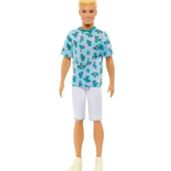 Barbie Ken Docka Fashionista häftig T-Shirt, vita shorts med sneakers HJT10