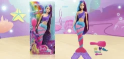 Barbie Sjöjungfru med långt hår och håraccessoar Dreamtopia GTF39