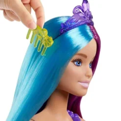 Barbie Sjöjungfru med långt hår och håraccessoar Dreamtopia GTF39