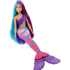 Barbie Sjöjungfru med långt hår och håraccessoar Dreamtopia GTF39
