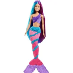 Barbie Sjöjungfru med långt hår och håraccessoar Dreamtopia GTF39
