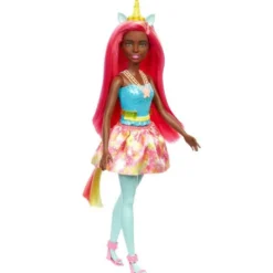Barbie Unicorn Dreamtopia Rosa hår med slingor