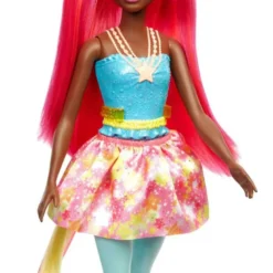 Barbie Unicorn Dreamtopia Rosa hår med slingor