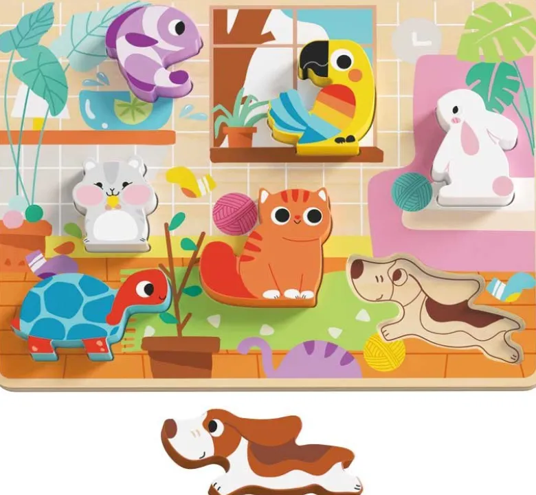 Barnpussel tjocka bitar husdjur Tooky Toy