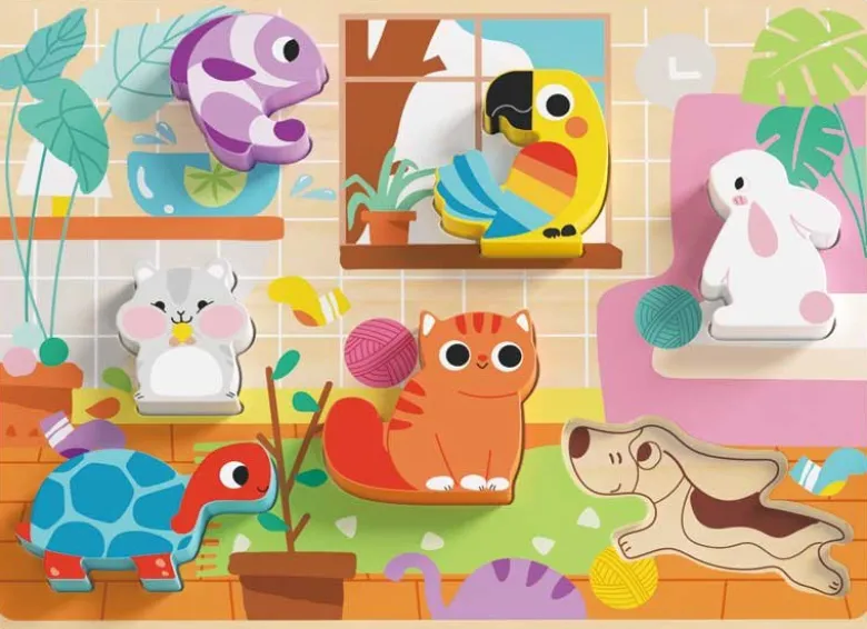 Barnpussel tjocka bitar husdjur Tooky Toy