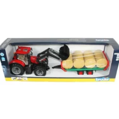 Bruder Case Traktor IH Optum 300 CVX med balvagn 03198