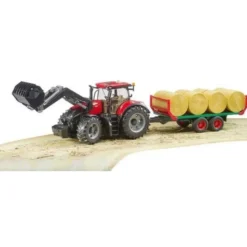 Bruder Case Traktor IH Optum 300 CVX med balvagn 03198