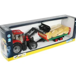 Bruder Case Traktor IH Optum 300 CVX med balvagn 03198