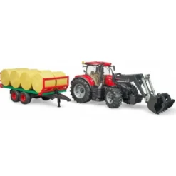 Bruder Case Traktor IH Optum 300 CVX med balvagn 03198