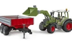 Bruder Fendt 211 Vario Traktor med skopa och vagn 02182