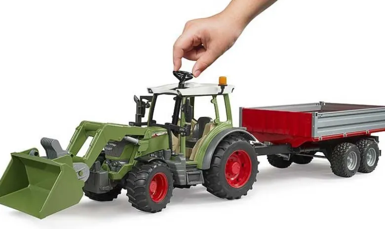 Bruder Fendt 211 Vario Traktor med skopa och vagn 02182