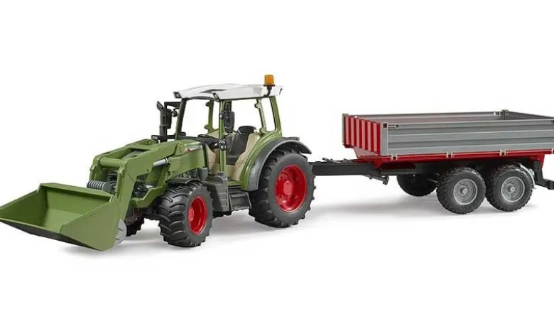 Bruder Fendt 211 Vario Traktor med skopa och vagn 02182