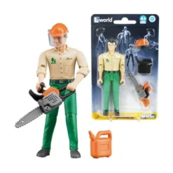 Bruder Figur Man med Motorsåg, Hjälm och Bensindunk 60030