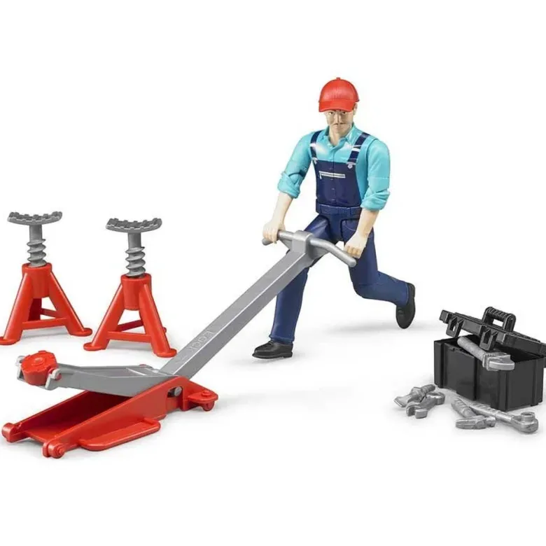Bruder Figur med Domkraft och Verktyg 62100
