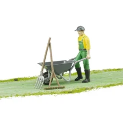 Bruder Figur med Skottkärra och Tillbehör 62610