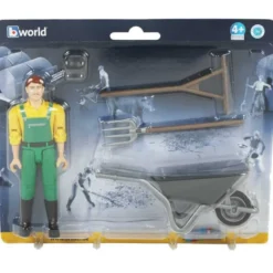 Bruder Figur med Skottkärra och Tillbehör 62610