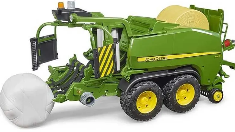 Bruder John Deere C441R Inplastare och Rundbalspress 02032