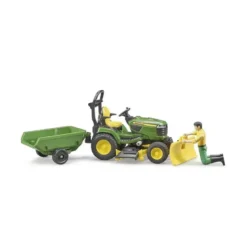Bruder John Deere Trädgårdstraktor X949 med släpvagn och figur 62104