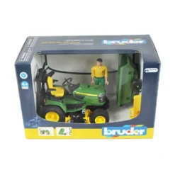 Bruder John Deere Trädgårdstraktor X949 med släpvagn och figur 62104