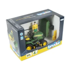 Bruder John Deere Trädgårdstraktor X949 med släpvagn och figur 62104