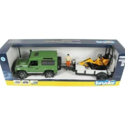 Bruder Landrover med Släpvagn och Grävmaskin 02593