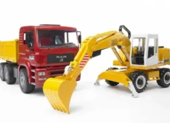 Bruder Lastbil MAN TGA med Liebherr Grävmaskin 02751