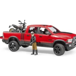 Bruder RAM 2500 Power Wagon med Motorcykel och Figur 02502