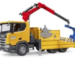 Bruder Scania Super 560R Lastbil med lyftkran och tillbehör 03551