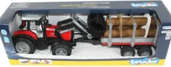 Bruder Traktor Massey Ferguson 7480 med Timmersläp 02046