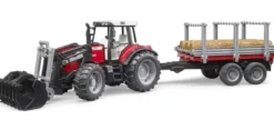 Bruder Traktor Massey Ferguson 7480 med Timmersläp 02046