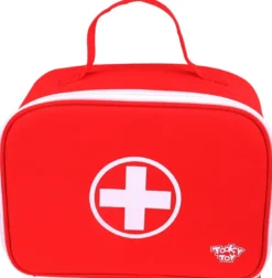 Doktorsväska med tillbehör i trä, stetoskop mm. 11 delar Tooky Toy