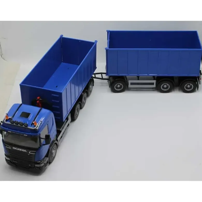 Emek Lastbil Scania R 730 Tridem Lastväxlare Blå Hytt