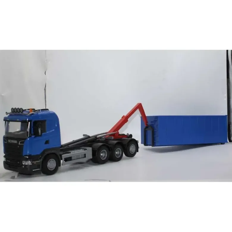 Emek Lastbil Scania R 730 Tridem Lastväxlare Blå Hytt